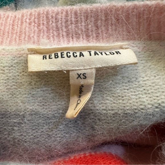 Rebecca Taylor Luxe Angora Blend Striped Sweater Size XS - Picture 11 of 12